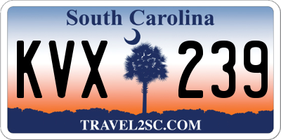 SC license plate KVX239
