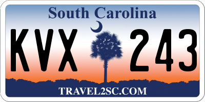 SC license plate KVX243