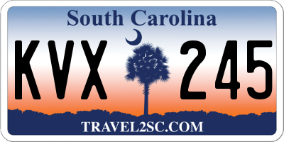 SC license plate KVX245