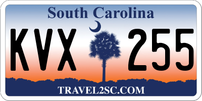SC license plate KVX255