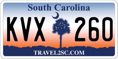 SC license plate KVX260