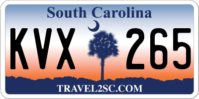 SC license plate KVX265