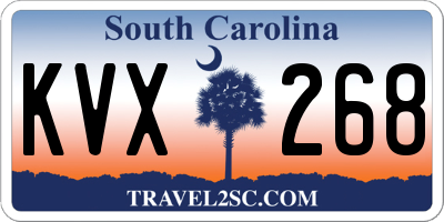 SC license plate KVX268