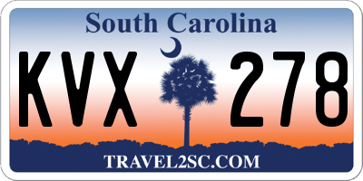 SC license plate KVX278