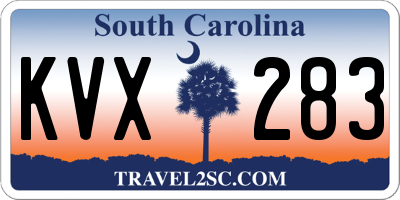 SC license plate KVX283