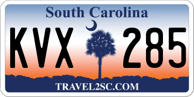 SC license plate KVX285