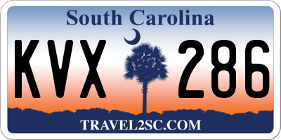 SC license plate KVX286