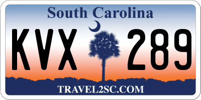 SC license plate KVX289