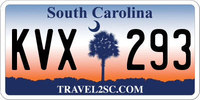 SC license plate KVX293
