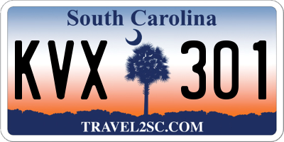 SC license plate KVX301