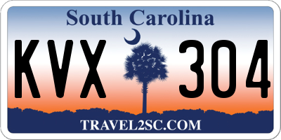 SC license plate KVX304