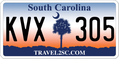 SC license plate KVX305