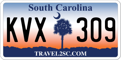 SC license plate KVX309