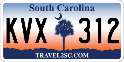 SC license plate KVX312