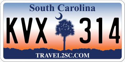 SC license plate KVX314