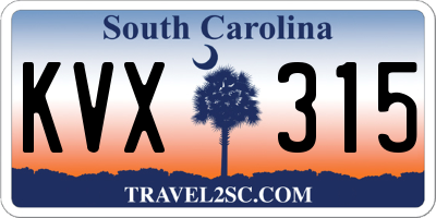 SC license plate KVX315