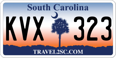SC license plate KVX323