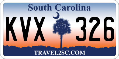 SC license plate KVX326