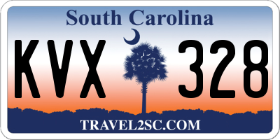 SC license plate KVX328