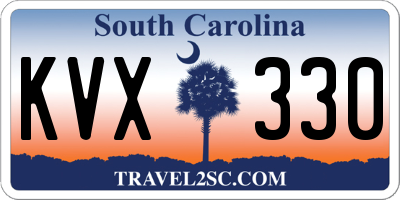 SC license plate KVX330