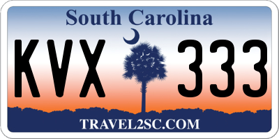 SC license plate KVX333