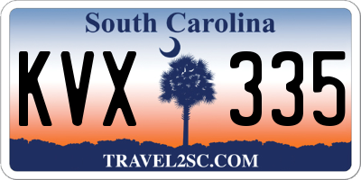 SC license plate KVX335
