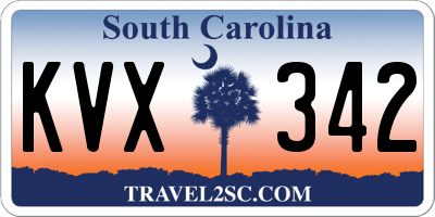 SC license plate KVX342