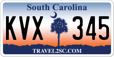 SC license plate KVX345