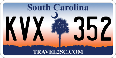 SC license plate KVX352