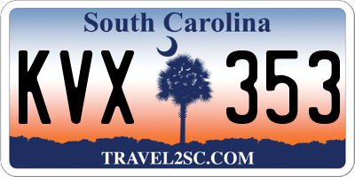SC license plate KVX353