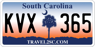 SC license plate KVX365