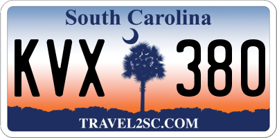 SC license plate KVX380