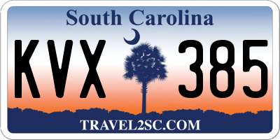 SC license plate KVX385