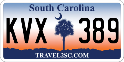 SC license plate KVX389