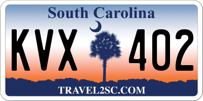 SC license plate KVX402
