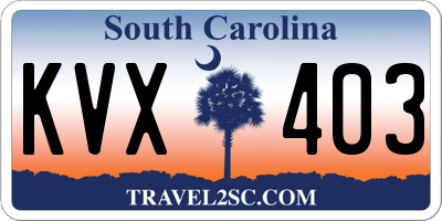 SC license plate KVX403