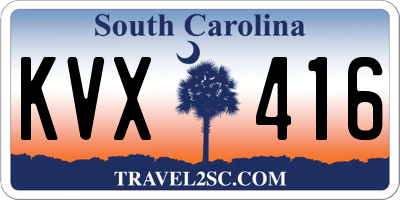 SC license plate KVX416
