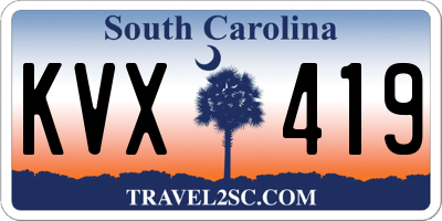 SC license plate KVX419