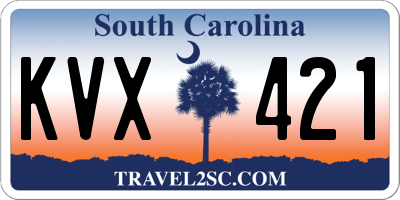 SC license plate KVX421