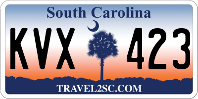 SC license plate KVX423