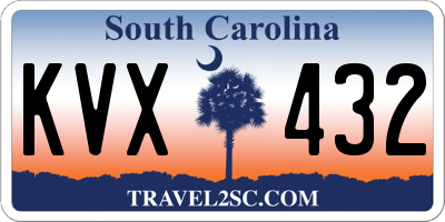 SC license plate KVX432