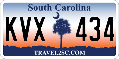 SC license plate KVX434