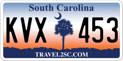 SC license plate KVX453