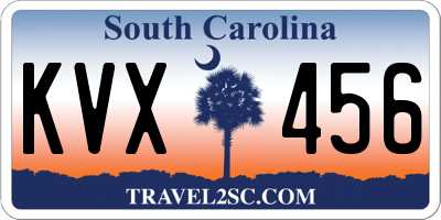 SC license plate KVX456