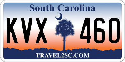 SC license plate KVX460