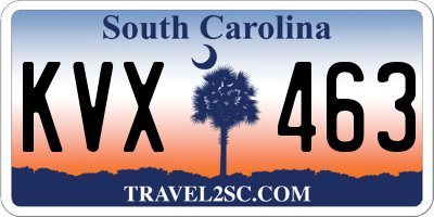 SC license plate KVX463