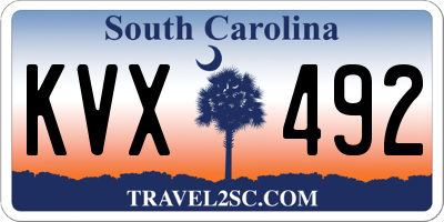 SC license plate KVX492