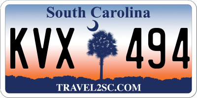 SC license plate KVX494