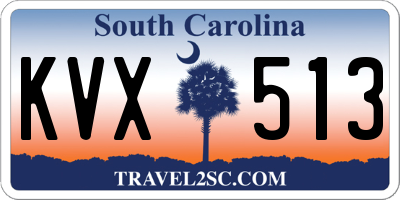 SC license plate KVX513