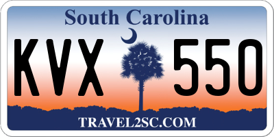 SC license plate KVX550